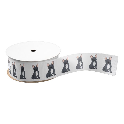 Schwarzer Bulldog-Ribbon Ripsband (Spule)
