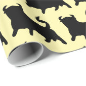 Schwarzer Bulle, beliebige Hintergrundfarbe Geschenkpapier (Rolleneckpunkt)