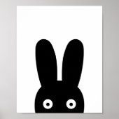 Schwarzer Bunny, Waldtiere, Skandinavische Poster (Vorne)