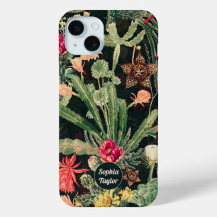 Schwarzer bunter Vintage-Kaktus Case-Mate iPhone Hülle