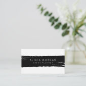 Schwarzer Bürstenanschlag Visitenkarte (Stehend Vorderseite)