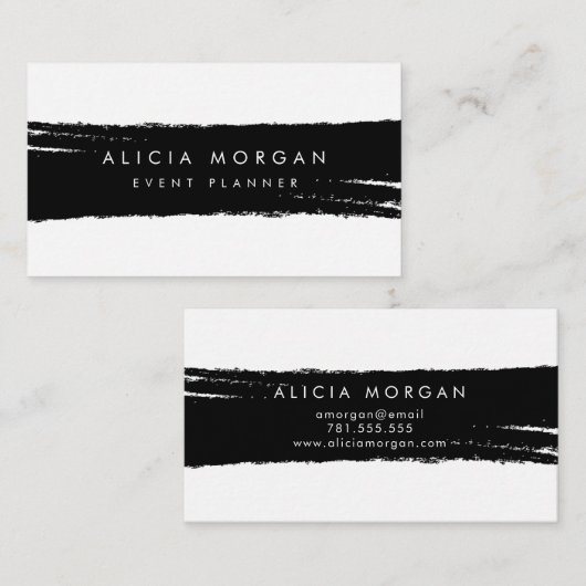 Schwarzer Bürstenanschlag Visitenkarte (Vorne/Hinten)