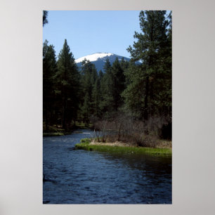 Schwarzer Butte über dem Metolius Poster