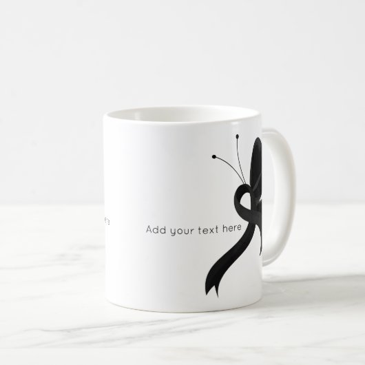 Schwarzer Butterfly-Butterfly Kaffeetasse (VorderseiteRechts)