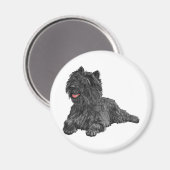 Schwarzer Cairn Terrier Magnet (Vorderseite/Rückseite)