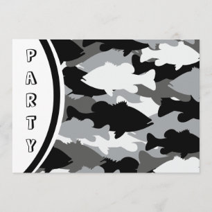 Schwarzer Camouflage-Bassfang Einladung