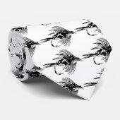 Schwarzer Camouflage-Fliegen-Fischenköder Krawatte (Gerollt)