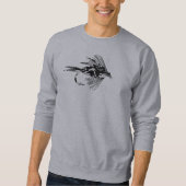 Schwarzer Camouflage-Fliegen-Fischenköder Sweatshirt (Vorderseite)