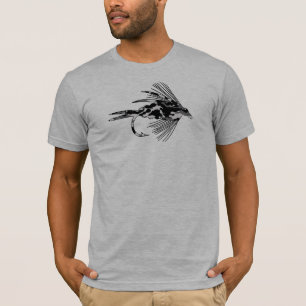 Schwarzer Camouflage-Fliegen-Fischenköder T-Shirt