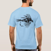 Schwarzer Camouflage-Fliegen-Fischenköder T-Shirt (Rückseite)
