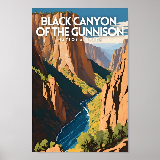 Schwarzer Canyon der Gunnison Traditionelle Reise Poster (Vorne)