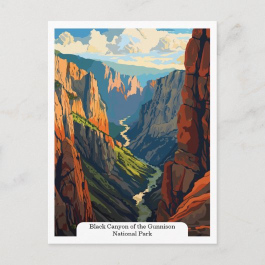 Schwarzer Canyon des Gunnison-Nationalparks Postkarte (Vorderseite)