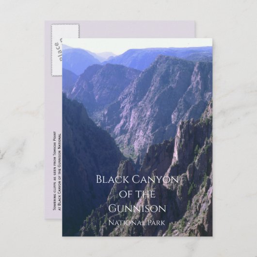 Schwarzer Canyon des Gunnison-Nationalparks Postkarte (Vorne/Hinten)