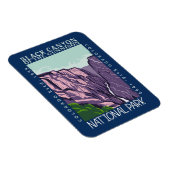 Schwarzer Canyon des Gunnison Nationalparks Retro Magnet (Rechte Seite)