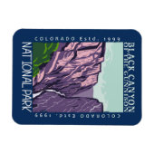 Schwarzer Canyon des Gunnison Nationalparks Retro Magnet (Horizontal)
