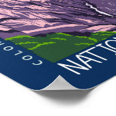 Schwarzer Canyon des Gunnison Nationalparks Retro Poster (Ecke)