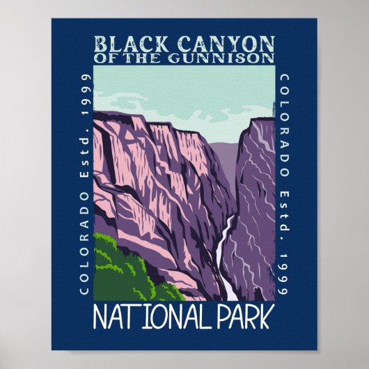Schwarzer Canyon des Gunnison Nationalparks Retro Poster (Vorne)