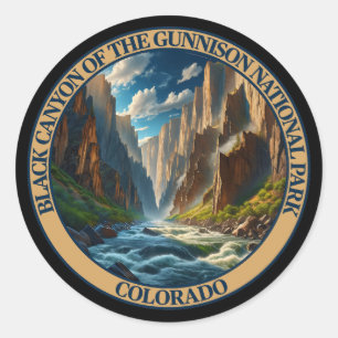 Schwarzer Canyon des Gunnison-Nationalparks Runder Aufkleber