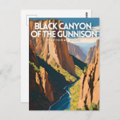Schwarzer Canyon des Gunnison Nationalparks Tradit Postkarte (Vorne/Hinten)