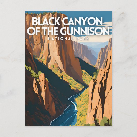 Schwarzer Canyon des Gunnison Nationalparks Tradit Postkarte (Vorderseite)