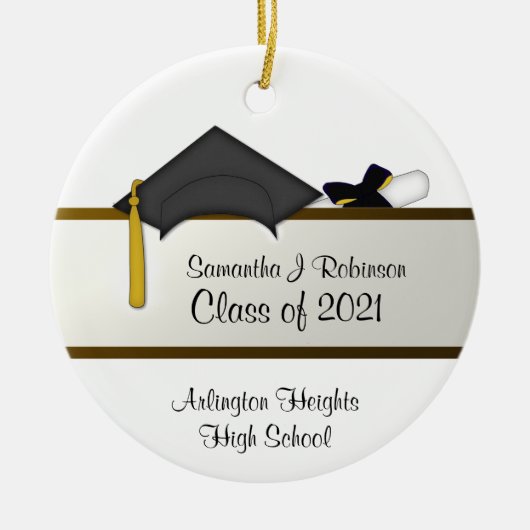 Schwarzer Cap Abschluss Ornament (Vorne)