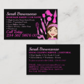 Schwarzer Cartoon Bäckerei Konditorei Kochen Visitenkarte (Vorne/Hinten)