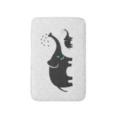 Schwarzer Cartoon Elephanten Weiße Damaskus Hinter Badematte (Vorderseite Vertikal)