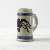 Schwarzer Cartoon Schwarzer Spider Halloween Bierglas (VorderseiteRechts)