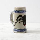 Schwarzer Cartoon Schwarzer Spider Halloween Bierglas (Vorderseite Links)