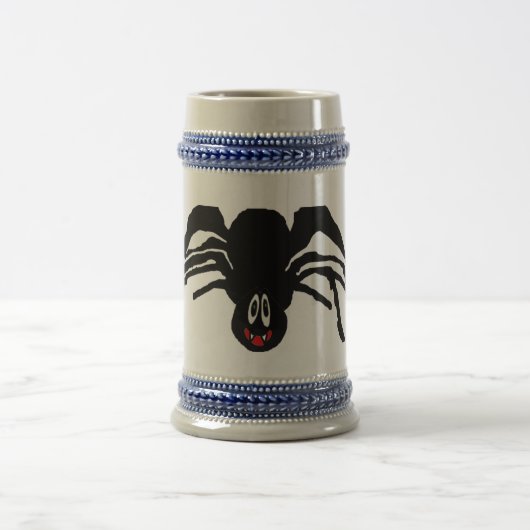 Schwarzer Cartoon Schwarzer Spider Halloween Bierglas (Mittel)