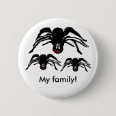 Schwarzer Cartoon Schwarzer Spider Halloween Button (Vorderseite)