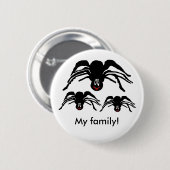 Schwarzer Cartoon Schwarzer Spider Halloween Button (Vorne & Hinten)