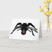 Schwarzer Cartoon Schwarzer Spider Halloween Karte (Gelbe Blume)