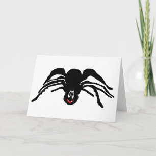 Schwarzer Cartoon Schwarzer Spider Halloween Karte