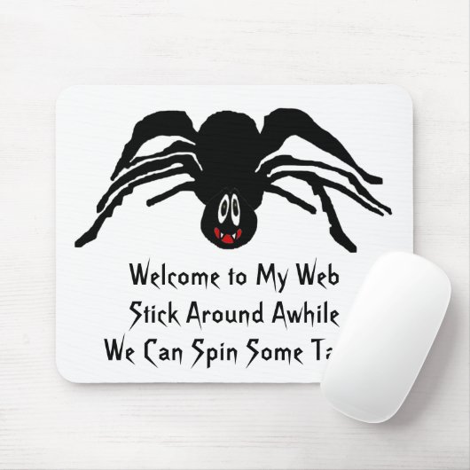 Schwarzer Cartoon Schwarzer Spider Halloween Mousepad (Mit Mouse)