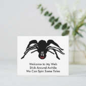 Schwarzer Cartoon Schwarzer Spider Halloween Postkarte (Stehend Vorderseite)