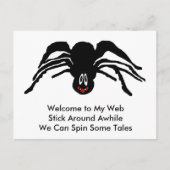 Schwarzer Cartoon Schwarzer Spider Halloween Postkarte (Vorderseite)