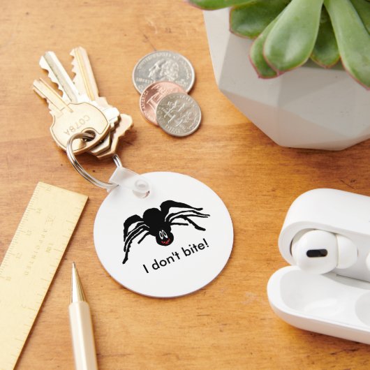 Schwarzer Cartoon Schwarzer Spider Halloween Schlüsselanhänger (Schreibtisch)