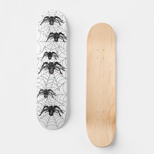 Schwarzer Cartoon Schwarzer Spider Halloween Skateboard (Vorderseite)