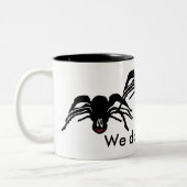 Schwarzer Cartoon Schwarzer Spider Halloween Zweifarbige Tasse (Links)