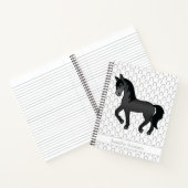 Schwarzer Cartoon Trotting Horing & Custom Text Notizblock (Innenseite)