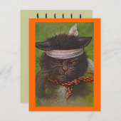 SCHWARZER CAT IN DER EINLADUNG (Vorne/Hinten)