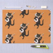 SCHWARZER CAT-KUNST NOUVEAU HALLOWEEN Seidenpapier (Handwerk)