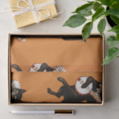 SCHWARZER CAT-KUNST NOUVEAU HALLOWEEN Seidenpapier (Geschenk)