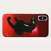 SCHWARZER CAT-Rotrubin Case-Mate iPhone Hülle (Rückseite (Horizontal))