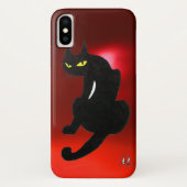 SCHWARZER CAT-Rotrubin Case-Mate iPhone Hülle (Rückseite)