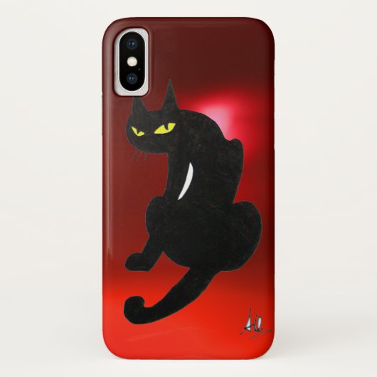 SCHWARZER CAT-Rotrubin Case-Mate iPhone Hülle (Rückseite)