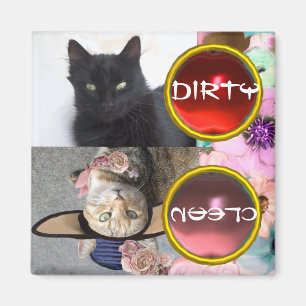 SCHWARZER CAT UND PRINZESSIN TATUS DIRTY CLEAN MAGNET