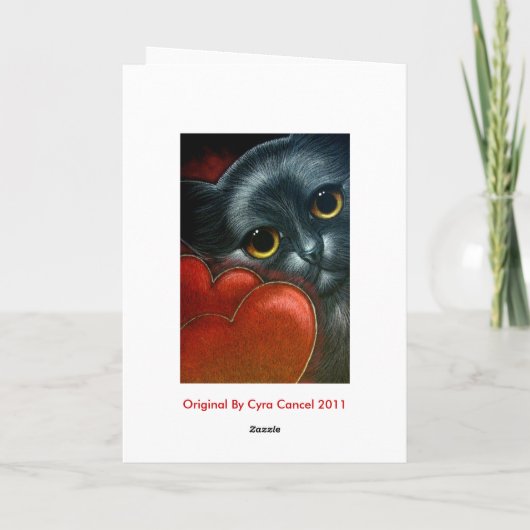 SCHWARZER CAT-VALENTINSGRUSS Karte (Rückseite)