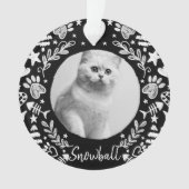 Schwarzer Chalkboard Art Frame Cat Memorial Keepak Ornament (Vorderseite)